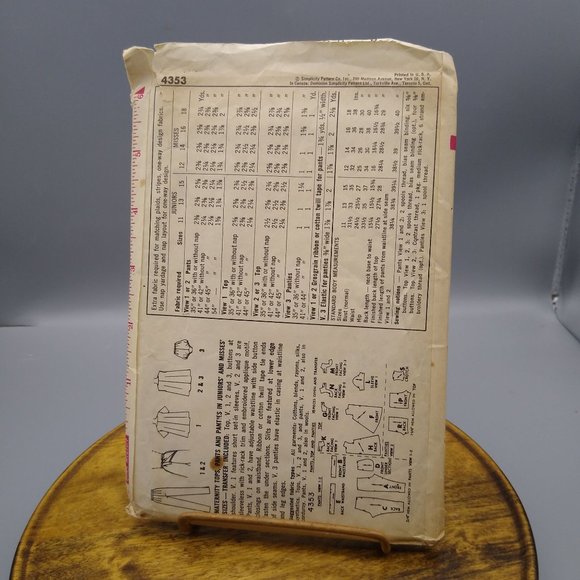 Vintage Sewing PATTERN Simplicity 4353, Women 1962 Maternity Tops Pants and Pant - Picture 2 of 3